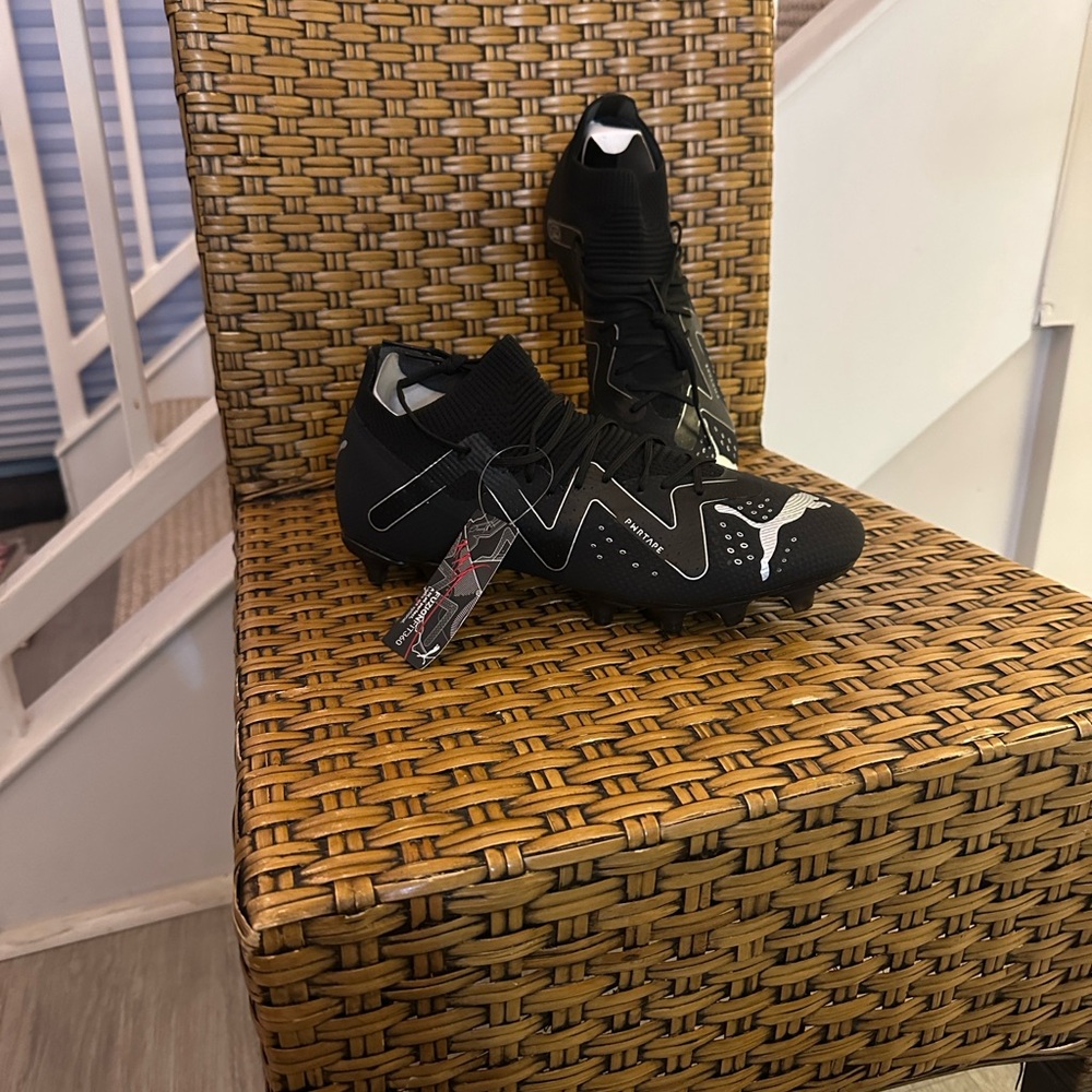 Puma Black Soccer Cleats with White Logo